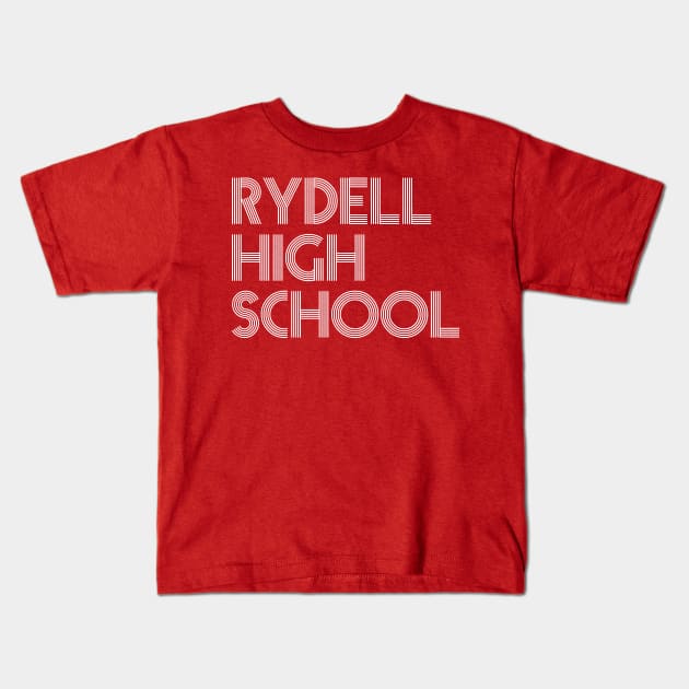 Rydell High School // Typography Design Kids T-Shirt by Trendsdk